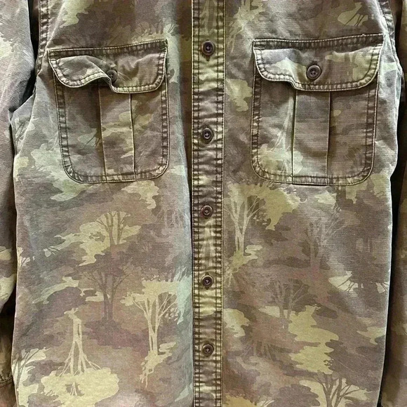 Vintage Eddie Bauer  Camouflage Button-up Shirt Medium - Picture 4 of 4